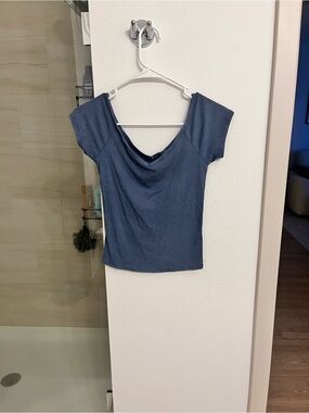 wild fable Navy Blue Draped Crop Top